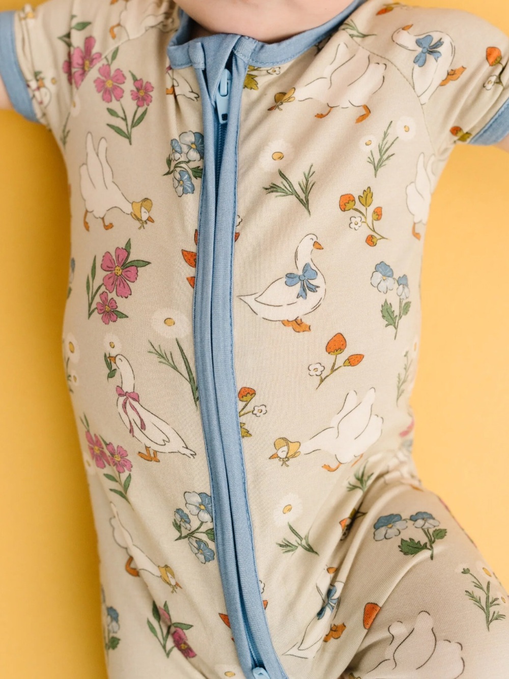 Little One Shop Garden Goose Bamboo Short Romper - Picture 2 of 2